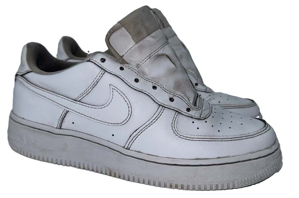 Nike Air Force 1 Low LE GS Triple White 6.5Y Womens 8 DH2920-111 No Laces